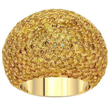 10K Solid Yellow Gold Mens Yellow Diamond Pinky Ring 9.54  Ctw